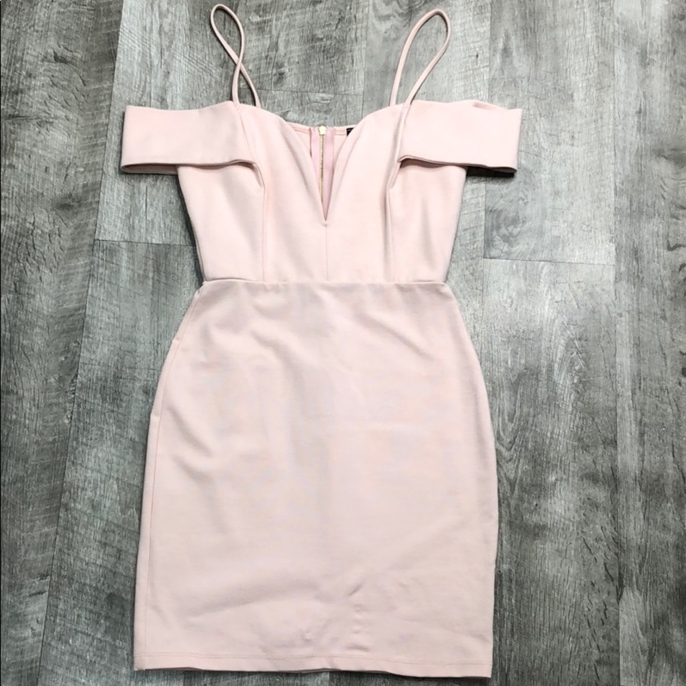Windsor Blush Pink Off-Shoulder Mini Dress